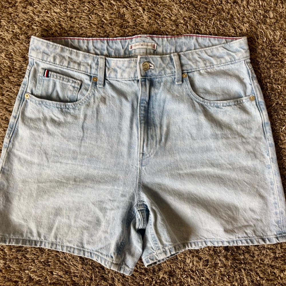Tommy Hilfiger Blue Jean Shorts High-Waisted Casual